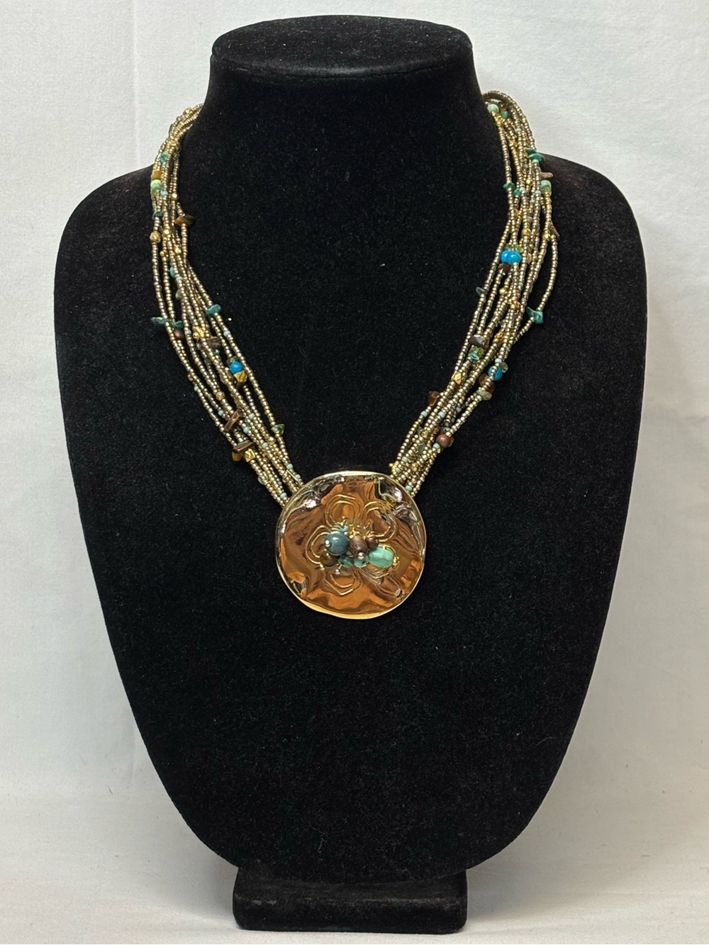 Joan Rivers Multistrand Faux Sand Dollar 21” Necklace #6156